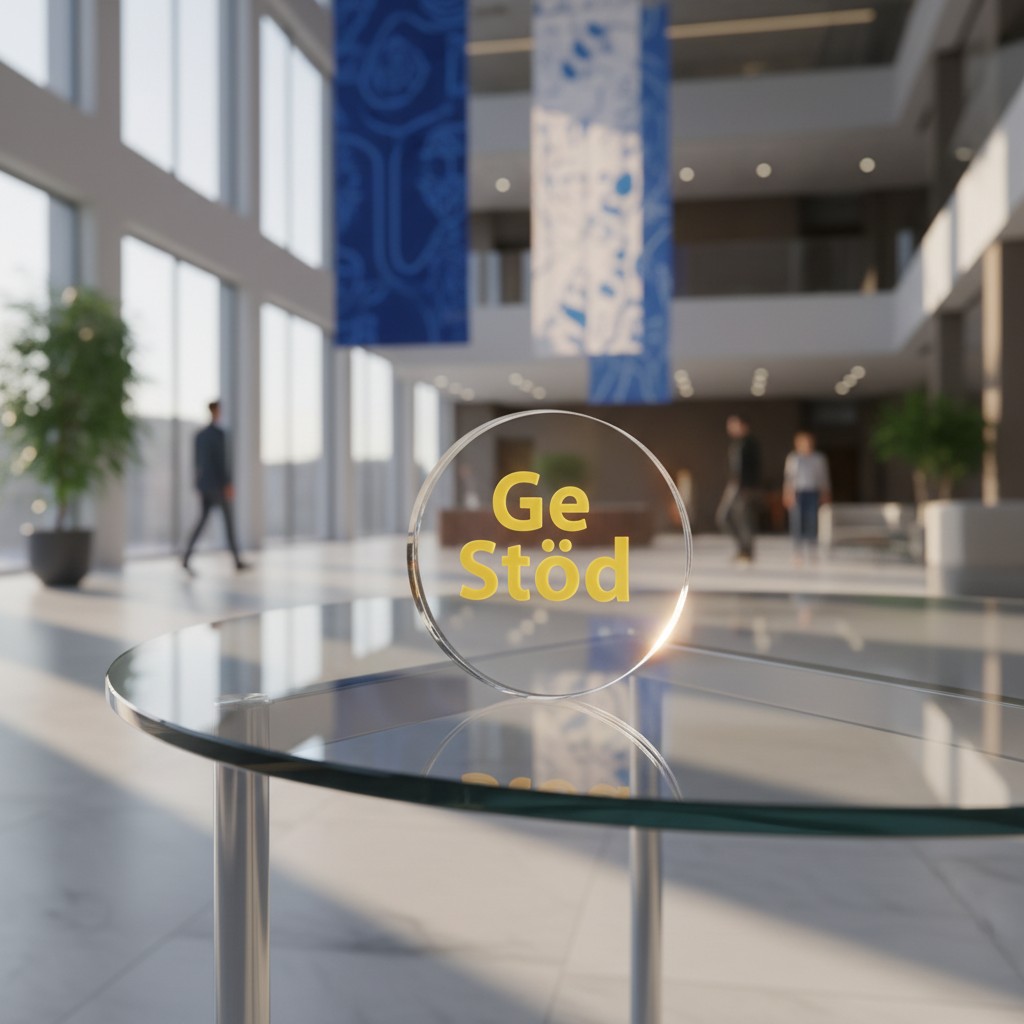 The "Gestrud - Municipal Office: Interior Hallway and Sitting Area" image depicts a minor hallway in a local Civic buildin...